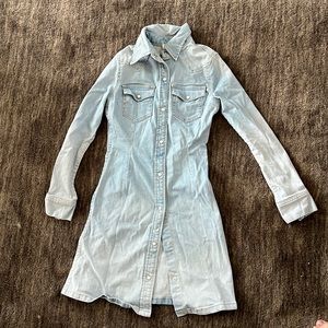 AG xs denim dress. Barely warn. Light blue wash.